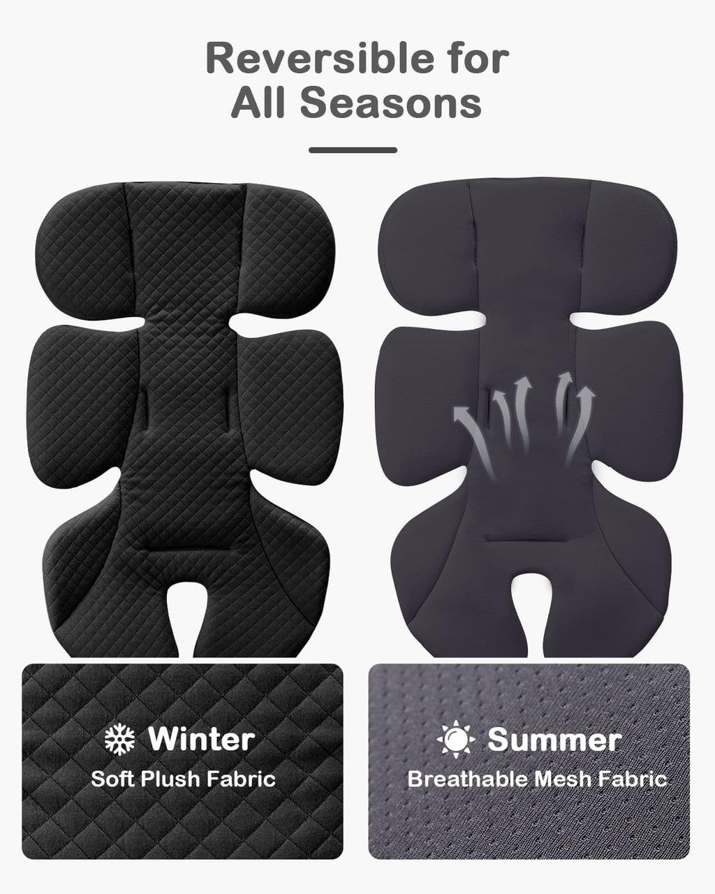 Infant Car Seat Insert with Adjustable Head Support, Black Q824