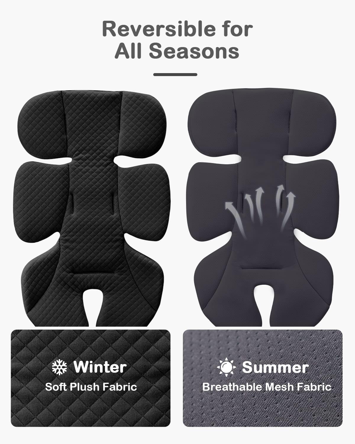 Infant Car Seat Insert with Adjustable Head Support, Black Q824