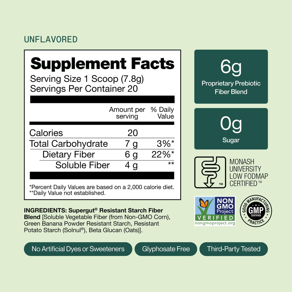 High Fiber GLP-1 Supplement Powder Drink Mix 20 Servings U8290