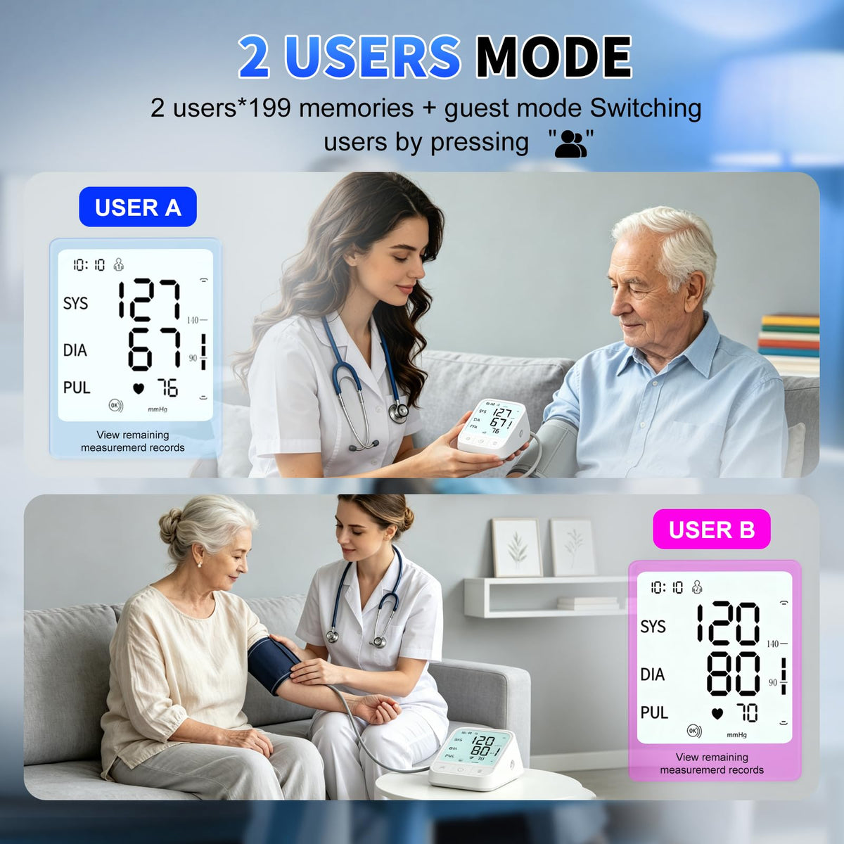 Upper Arm Blood Pressure Monitor, Automatic Digital with Voice Broadcast, Backlit LED Display, Adjustable Cuff R1994
