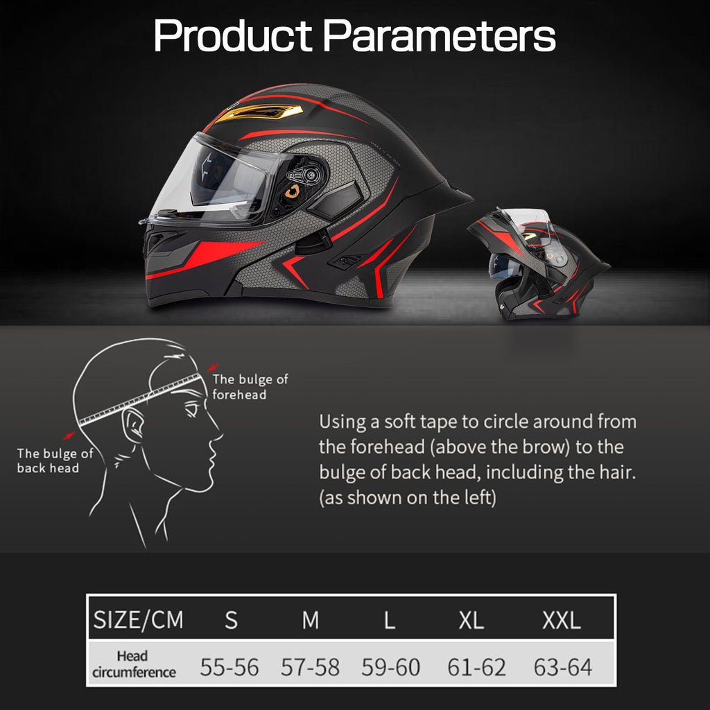 DOT Certified Flip Up Full Face Modular Motorcycle Helmet D3482