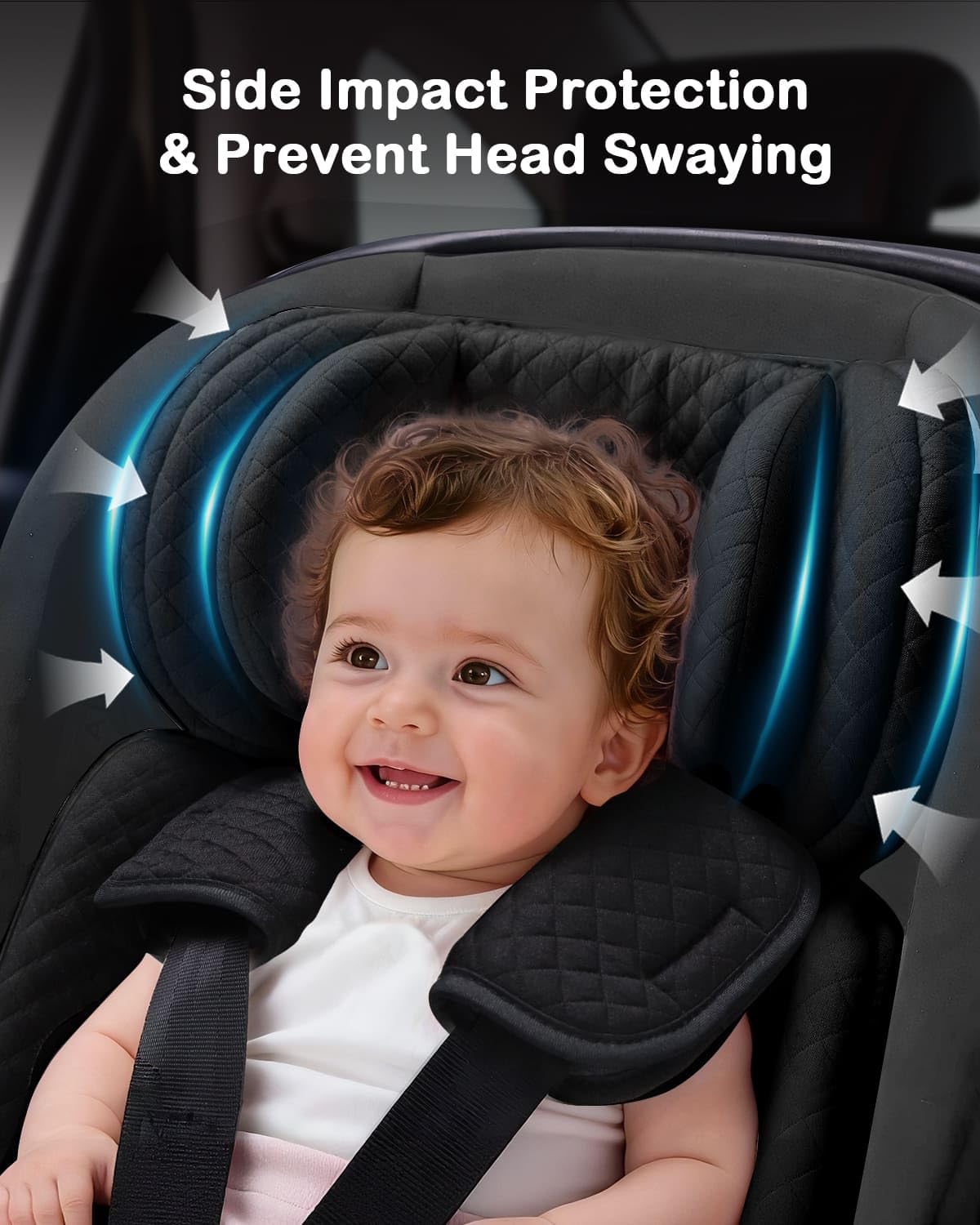 Infant Car Seat Insert with Adjustable Head Support, Black Q824