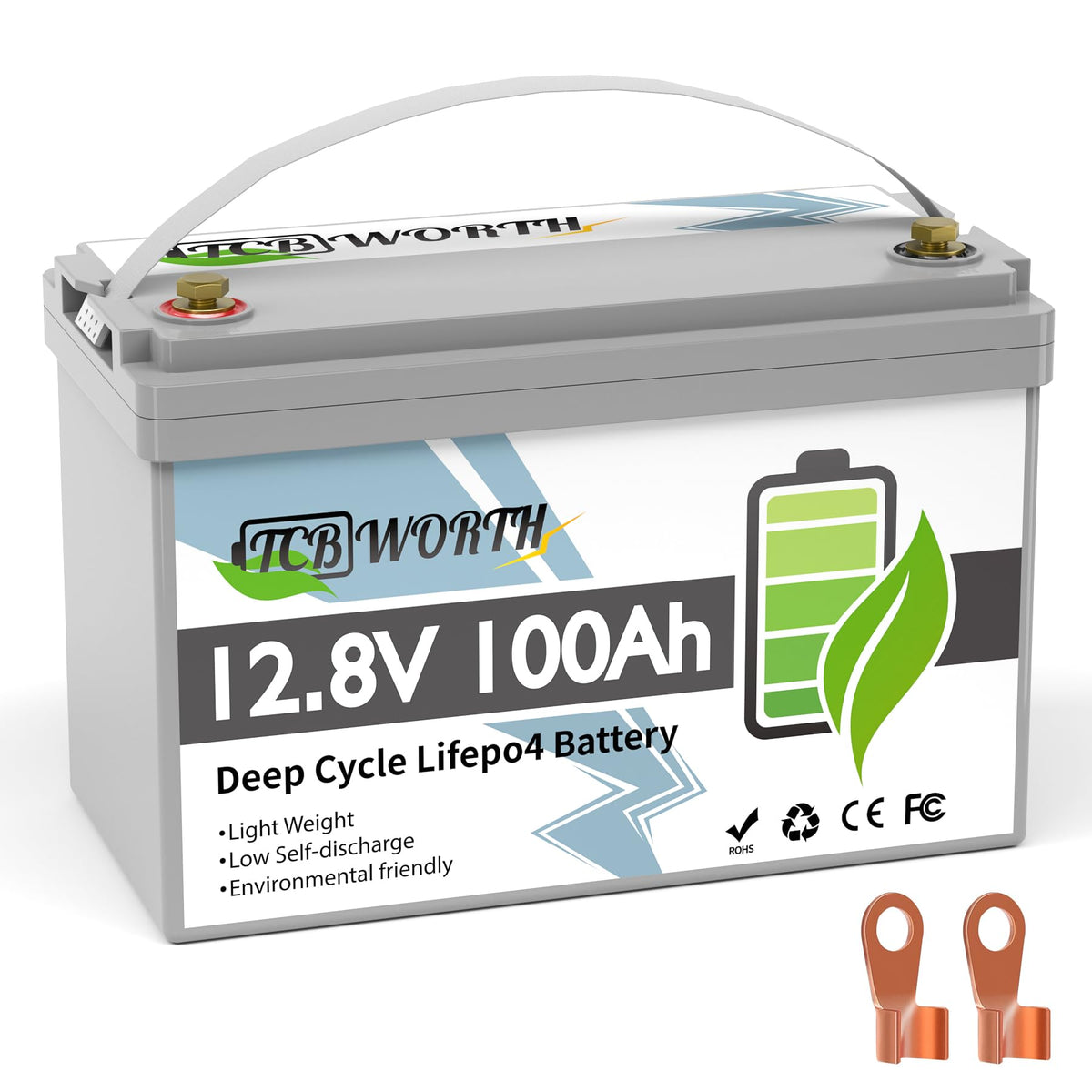 12V 100Ah LiFePO4 Deep Cycle Lithium Battery with 100A BMS O9741