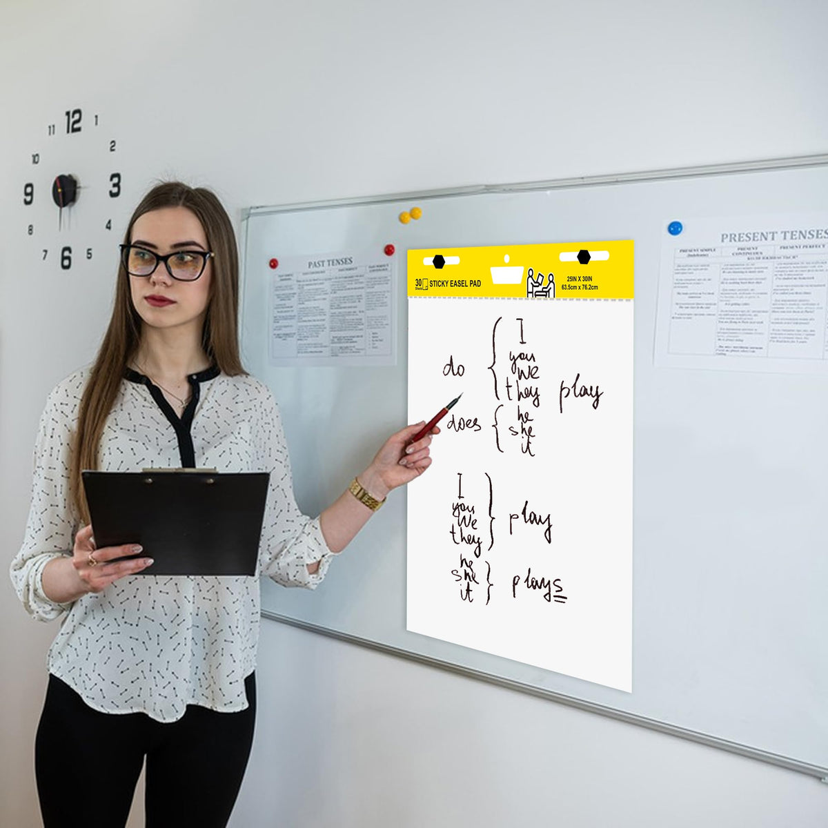 Self Stick Flip Chart Paper 25 in x 30 in 30 Sheets 4 Pad Pack White Z95951