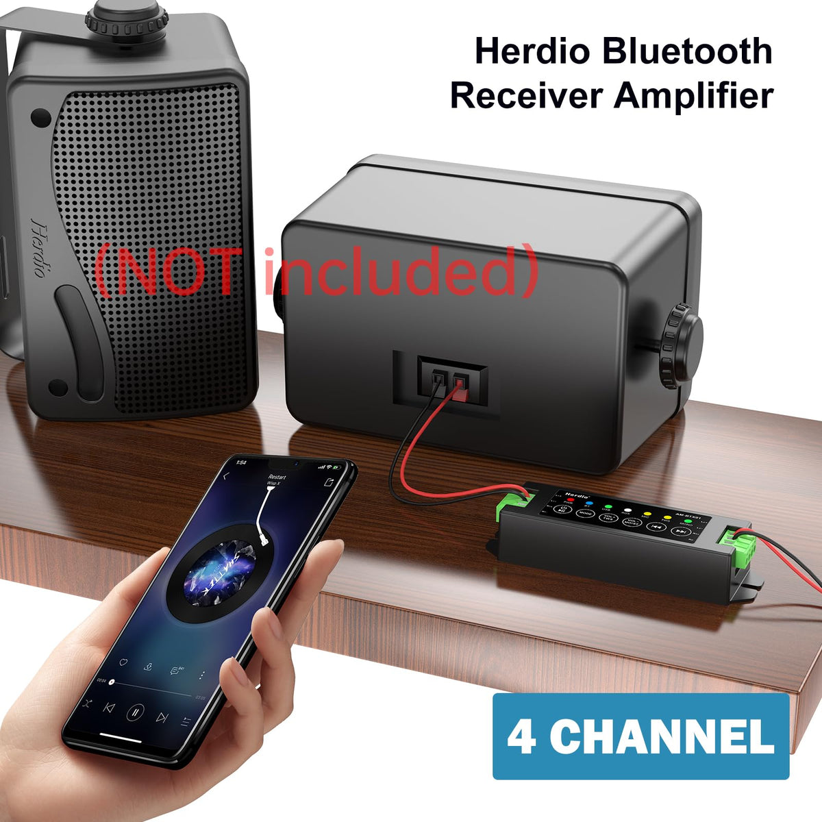 4-Channel Bluetooth Amplifier 200W with Power Supply M9649
