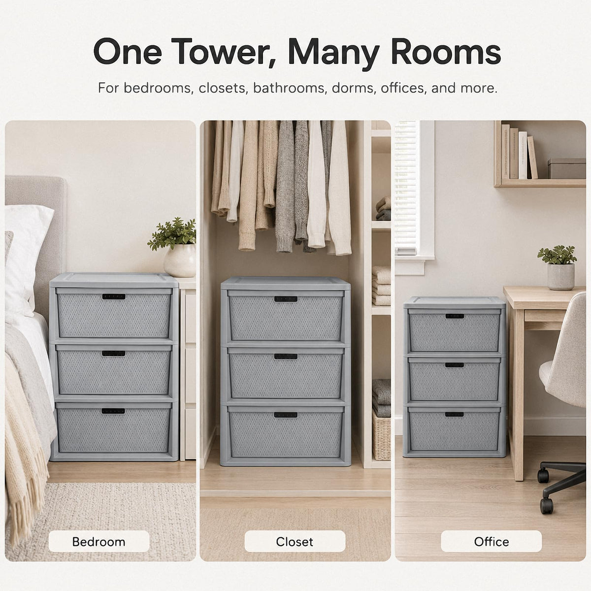 3 Drawer Plastic Storage Organizer V43445