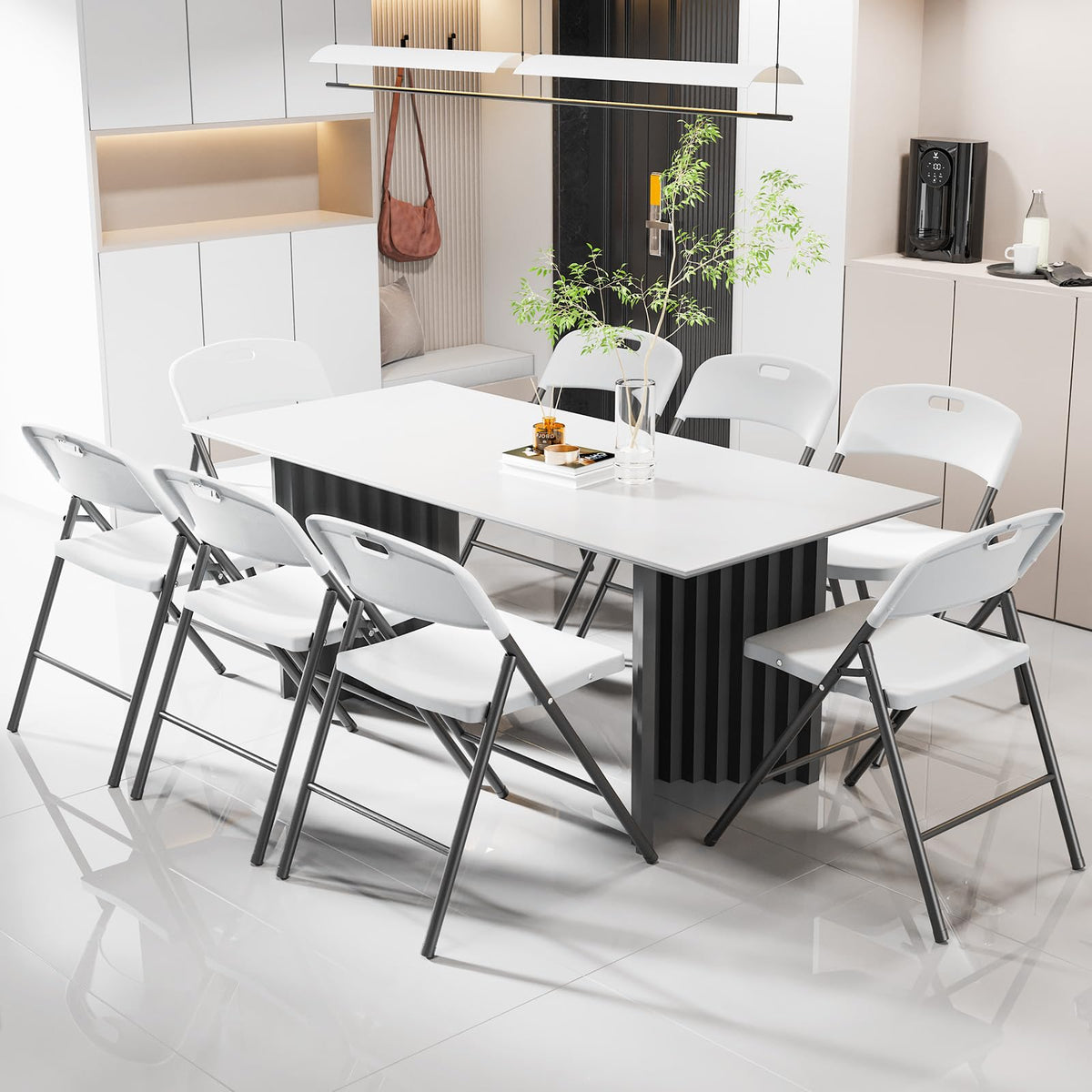 White Plastic Folding Chairs L877