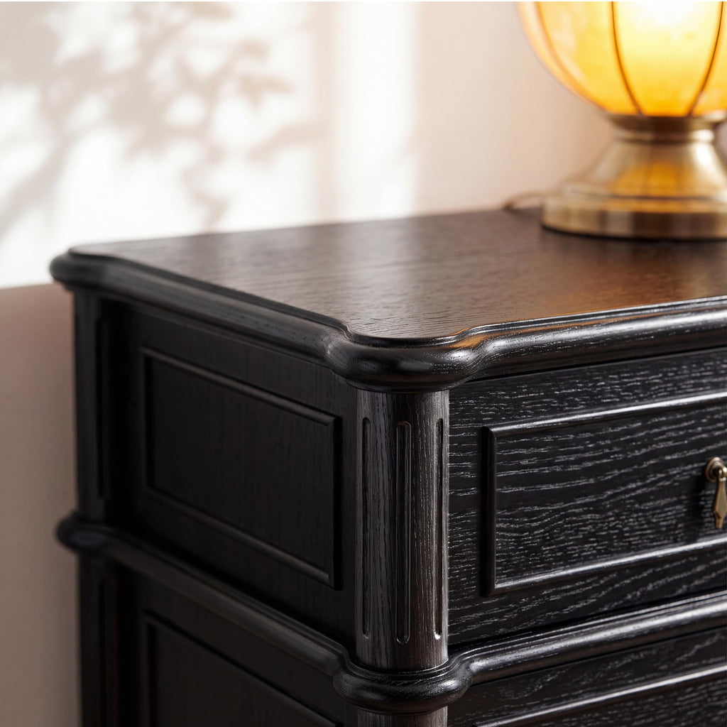 Black 9 Drawer Wood Dresser L615
