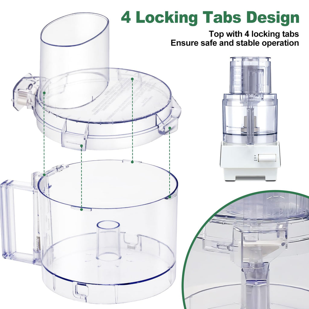 7-cup Food Processor Work Bowl with 4 Locking Tabs Z357274