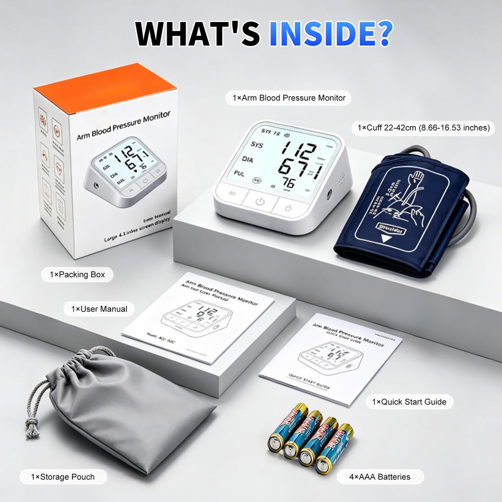 Upper Arm Blood Pressure Monitor, Automatic Digital with Voice Broadcast, Backlit LED Display, Adjustable Cuff R1994