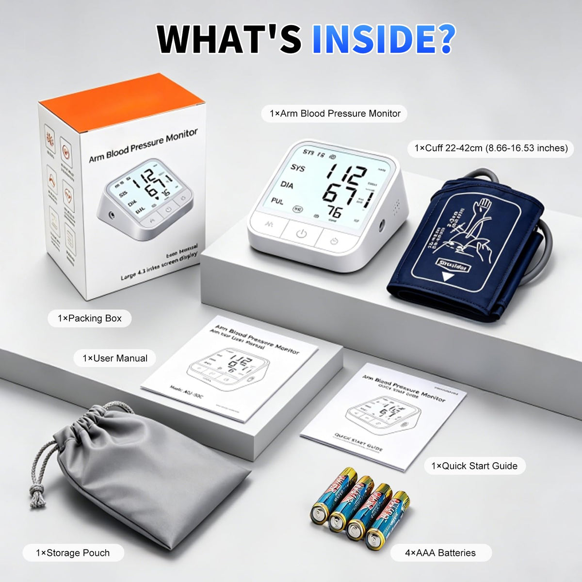 Upper Arm Blood Pressure Monitor, Automatic Digital with Voice Broadcast, Backlit LED Display, Adjustable Cuff R1994