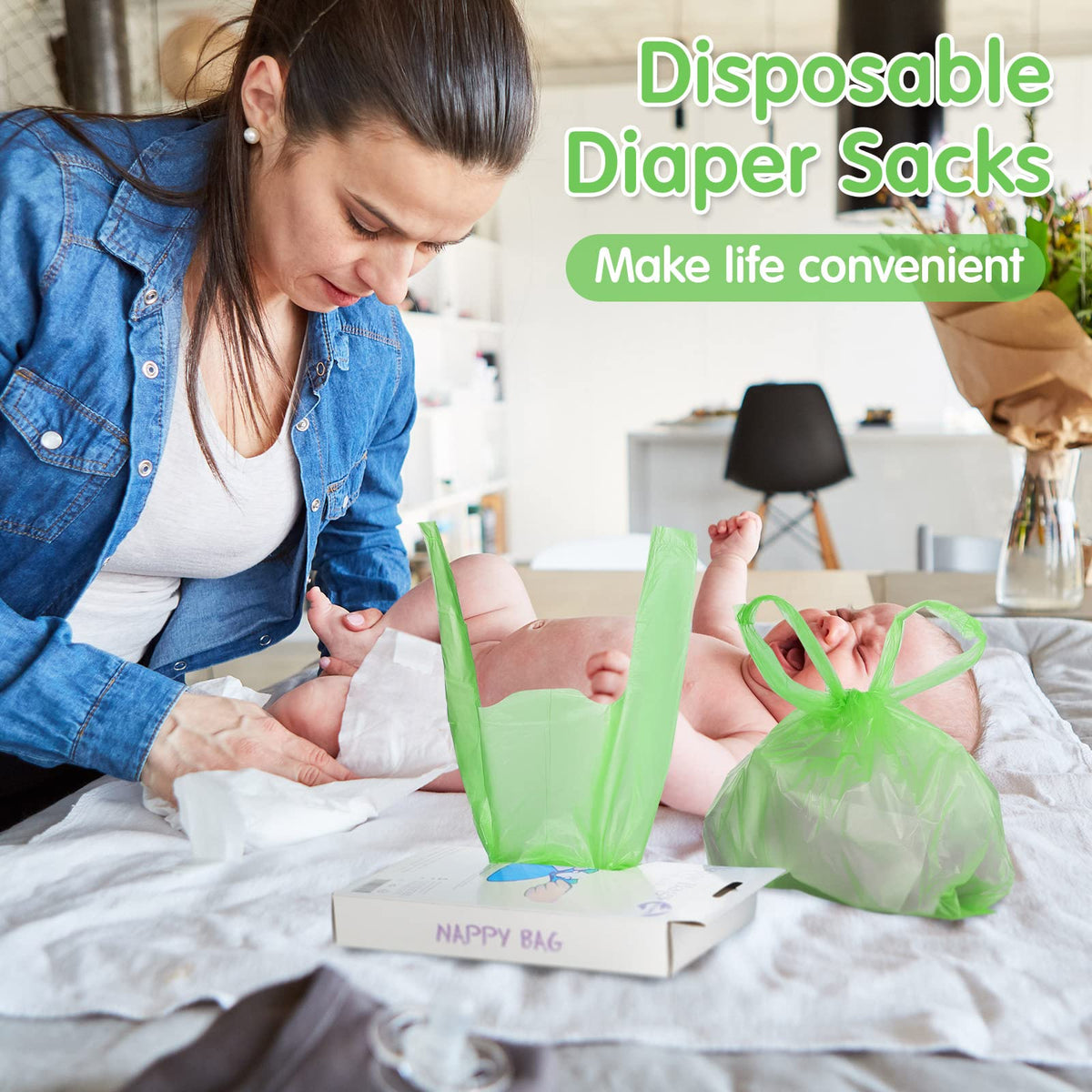 1600 Count Scented Disposable Diaper Bags F83257