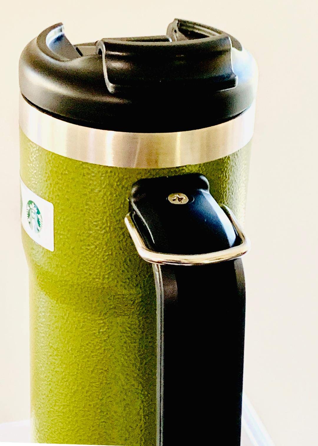 Double Walled Hammered Stainless Steel Tumbler With Handle B880620