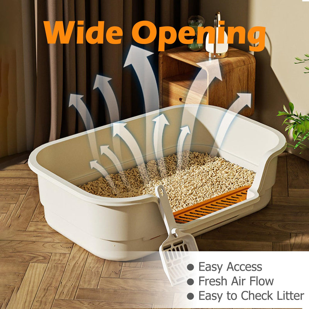 Large High Sides Low Entry Cat Litter Box C4917