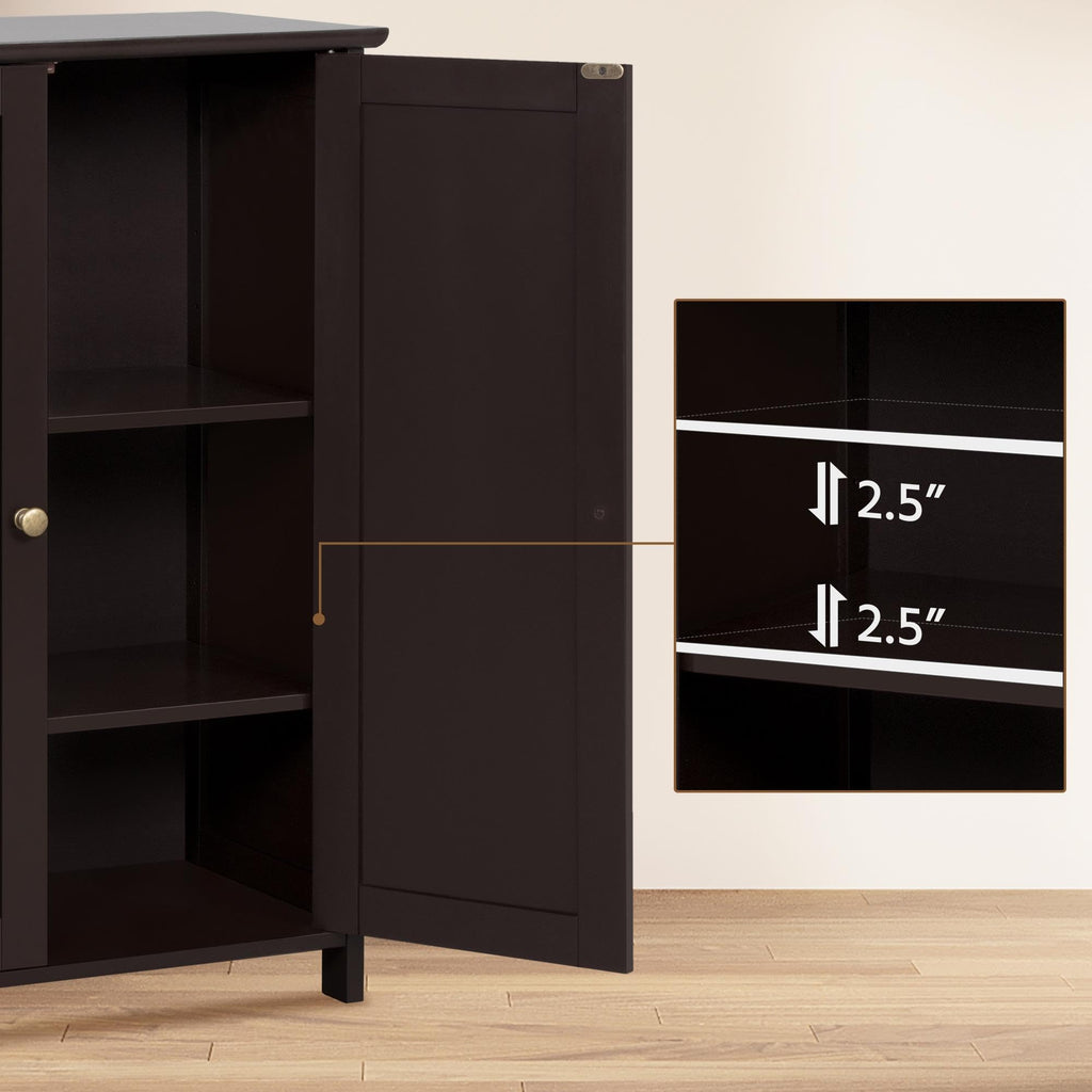 Small Espresso Bathroom Storage Cabinet with 2 Doors L50649
