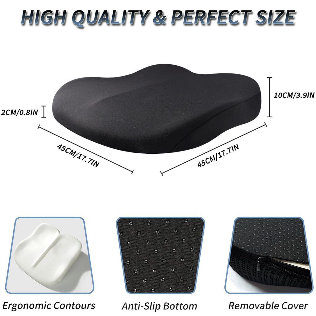 Black Memory Foam Wedge Seat Cushion M534289