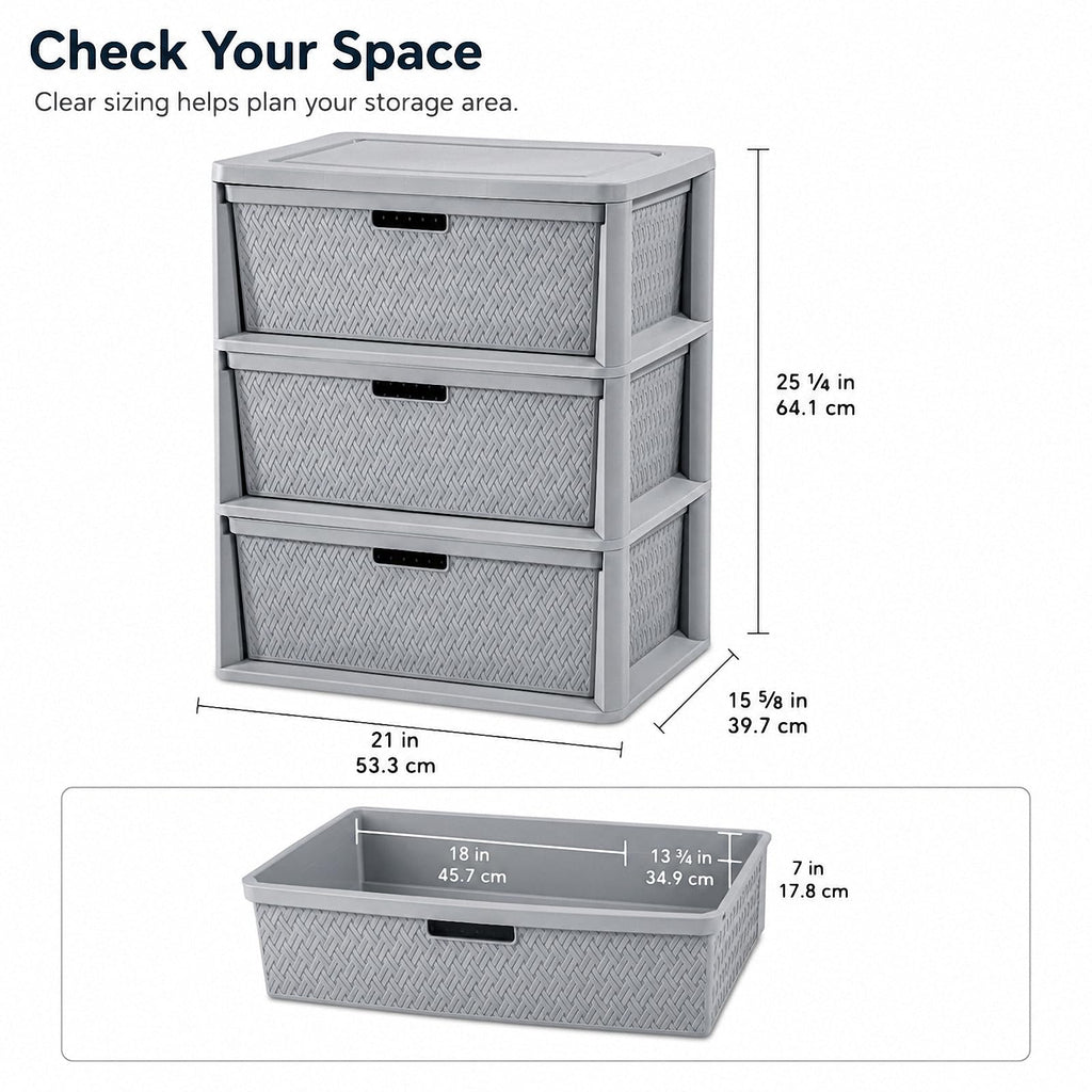 3 Drawer Plastic Storage Organizer V43445
