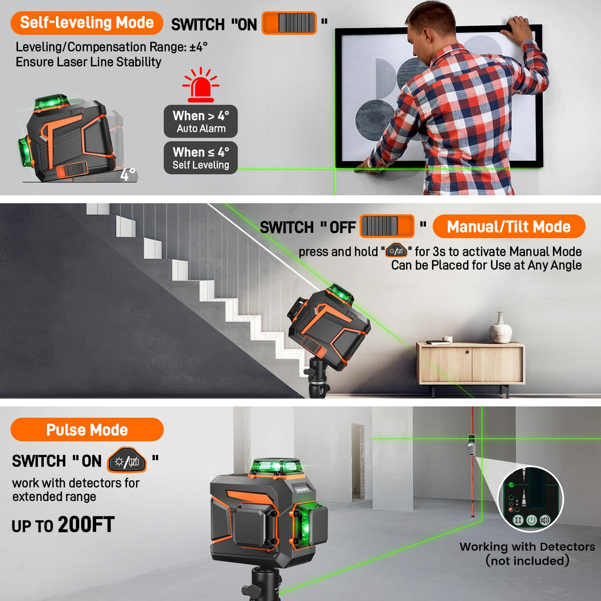 360 Self Leveling Green Line Laser Level D552