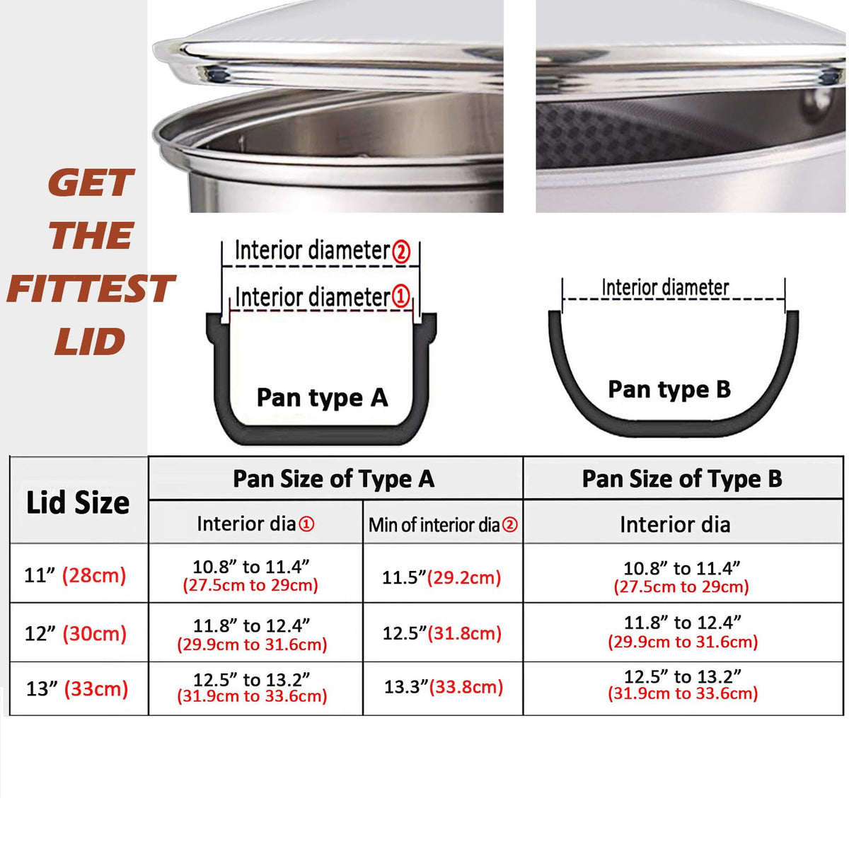 Stainless Steel Glass Lid for 12 Inch Pans and Pots J832192