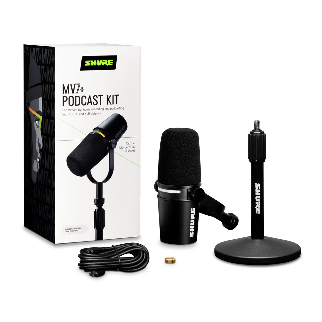 Black USB-C XLR Dynamic Podcast Mic with Stand I69593