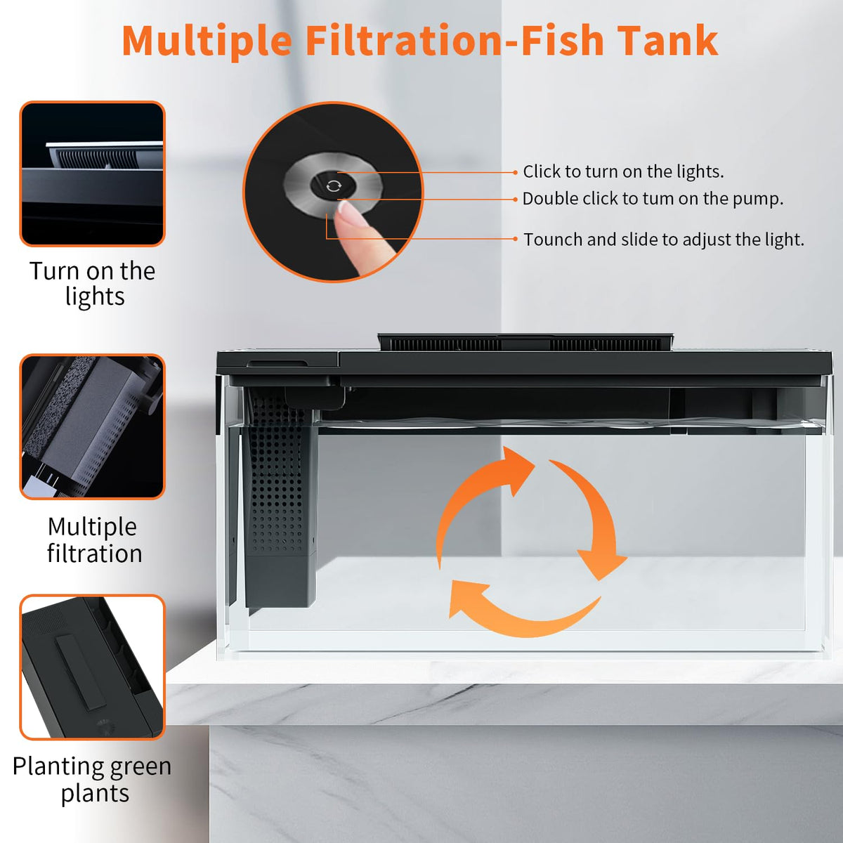 3.7 Gallon Betta Fish Tank Kit with Filter Light Water Pump C124903