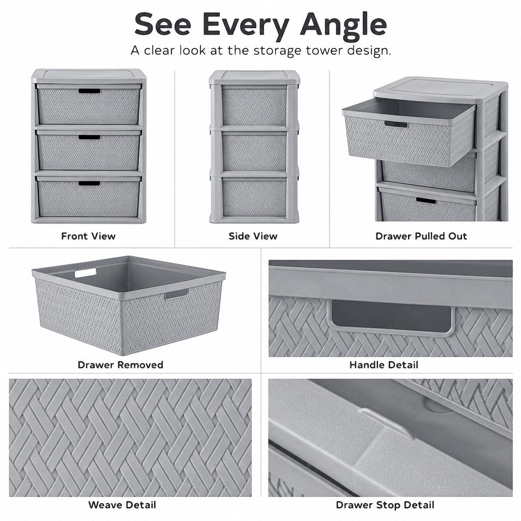 3 Drawer Plastic Storage Organizer V43445