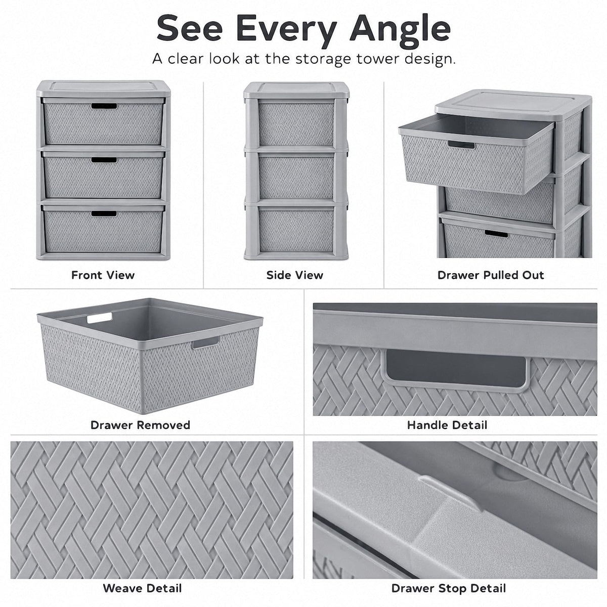 3 Drawer Plastic Storage Organizer V43445