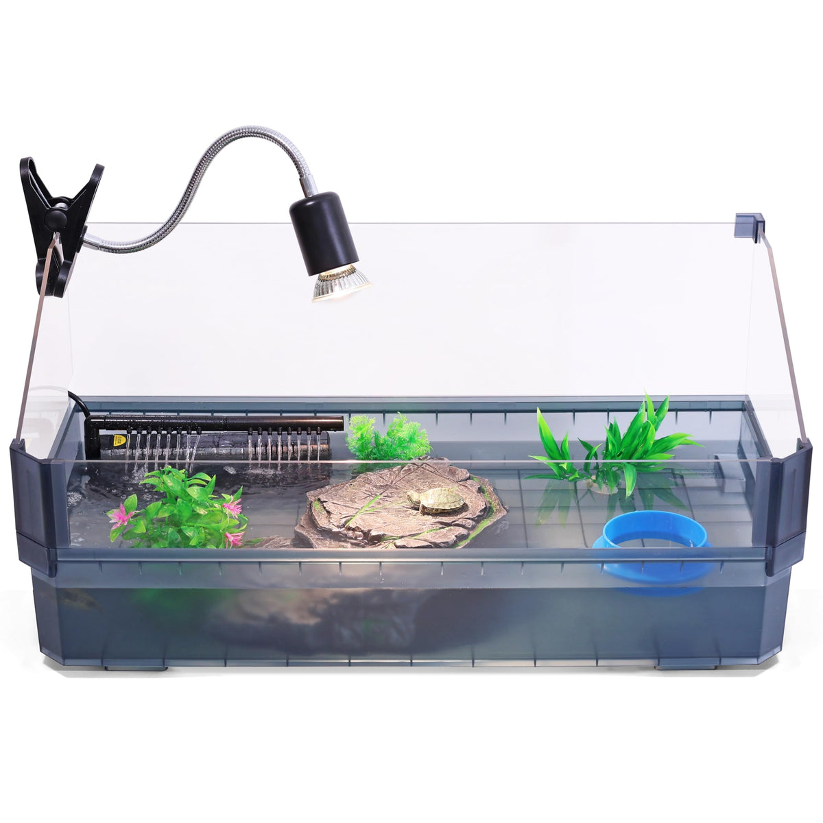 Black Turtle Tank Kit with Filter, UVB Lamp and Basking Platform S8735