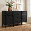 Black 9 Drawer Wood Dresser L615