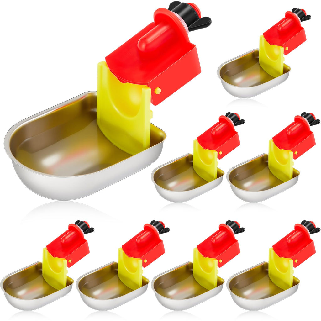 8 Pack Stainless Steel Auto Fill Chicken Waterer Cups I62016