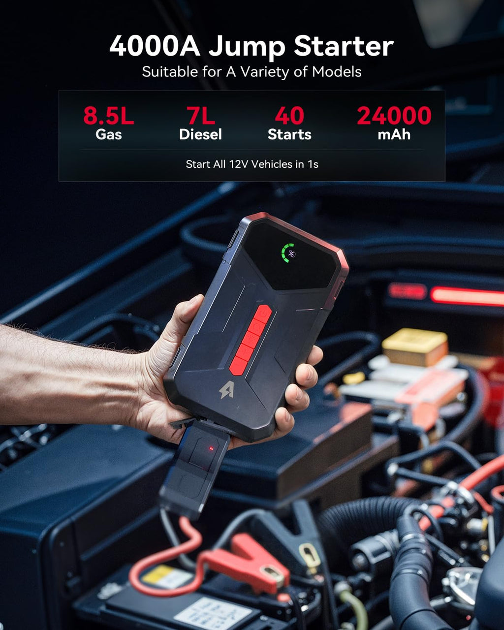 4000A Jump Starter with 150PSI Air Compressor Q2522