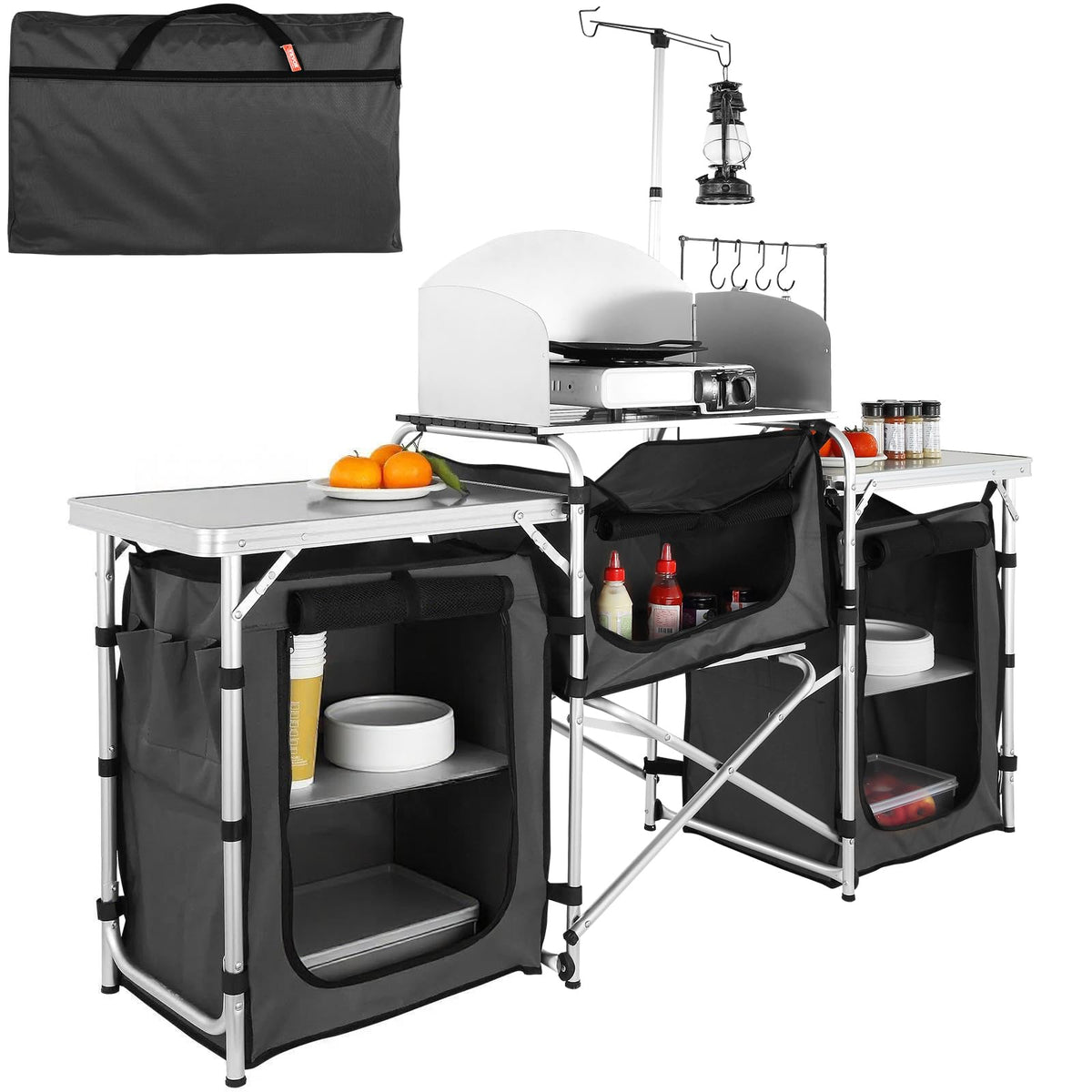 Folding Aluminum Camping Kitchen Table with Storage Bag G1554