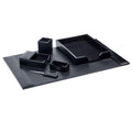 Black 6 Piece Bonded Leather Desk Set S768
