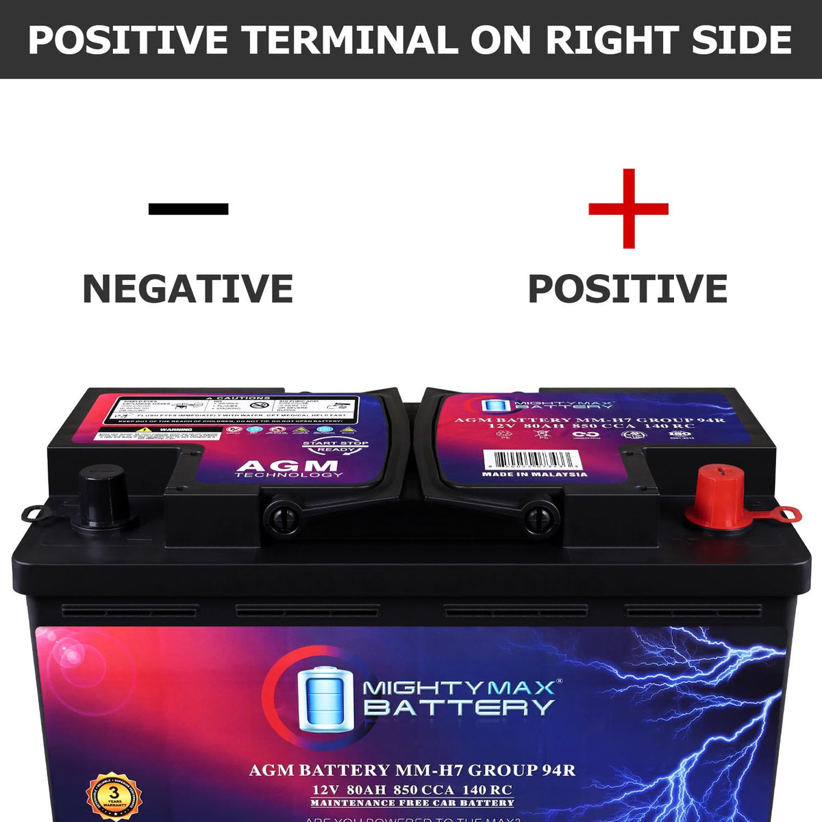 12V 80AH 850 CCA Replacement Battery V6984