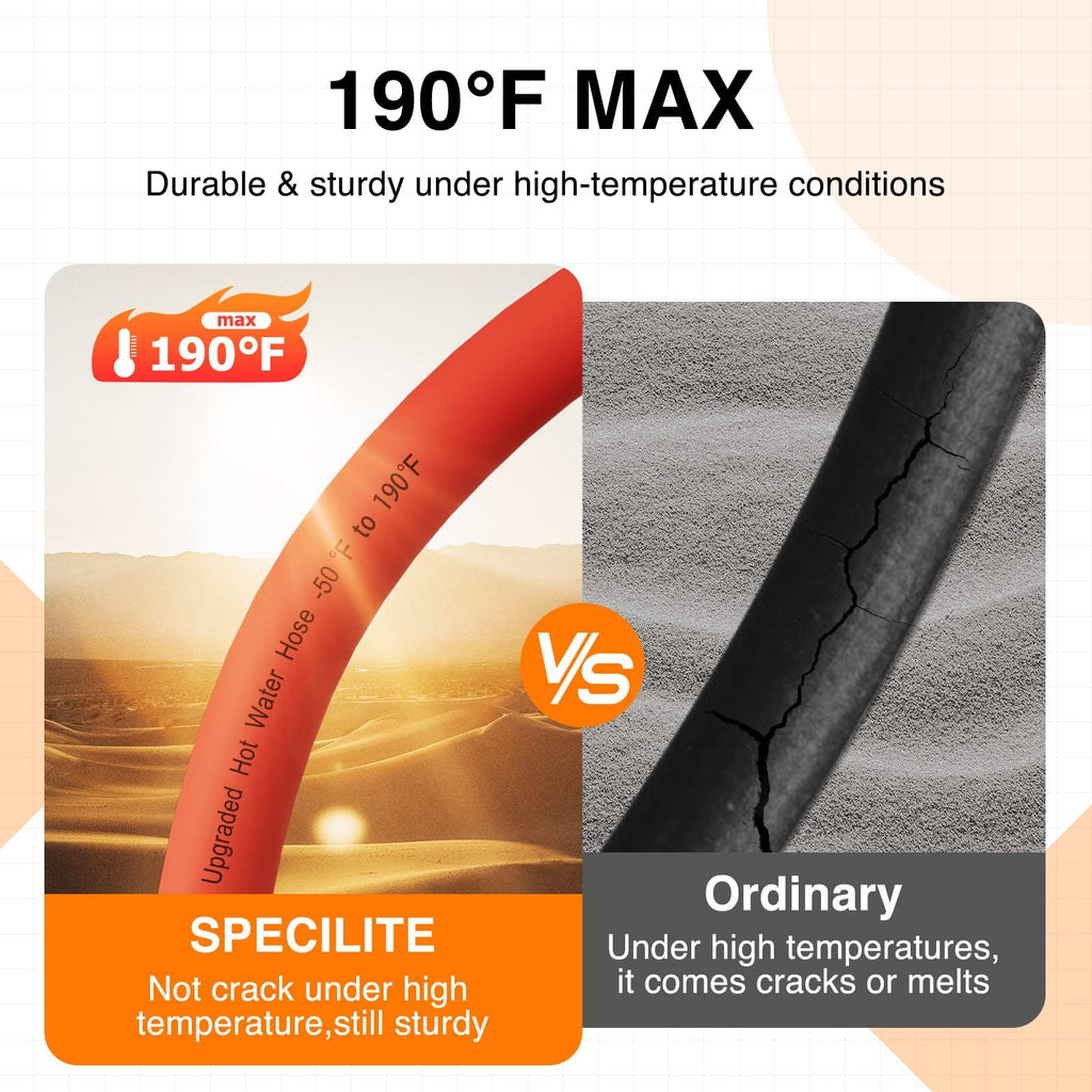 5/8" x 100FT Hot/Cold Rubber Garden Water Hose A595