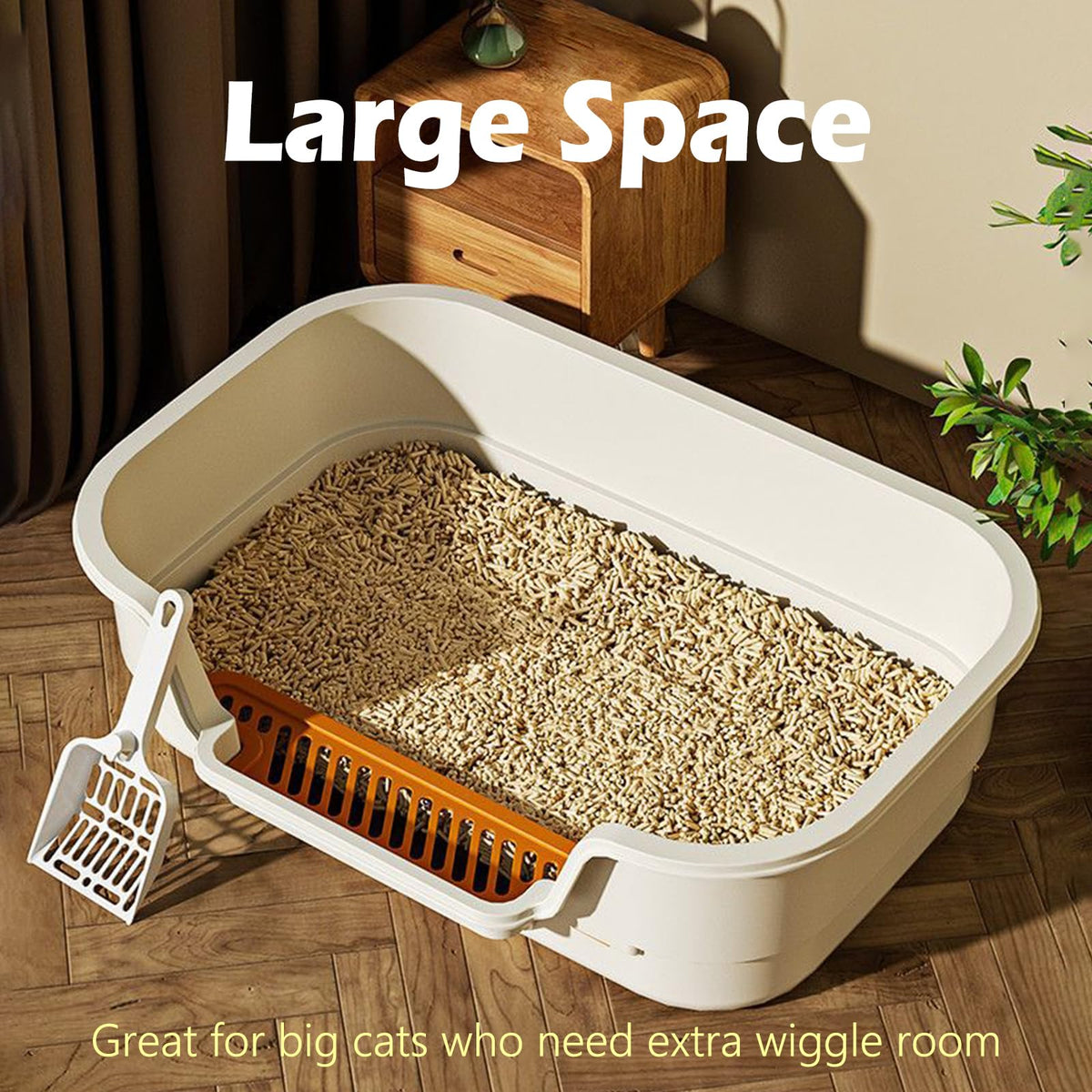 Large High Sides Low Entry Cat Litter Box C4917