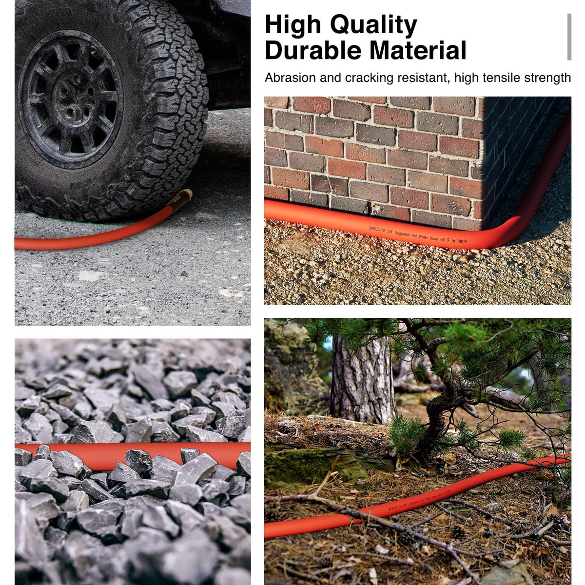 5/8" x 100FT Hot/Cold Rubber Garden Water Hose A595