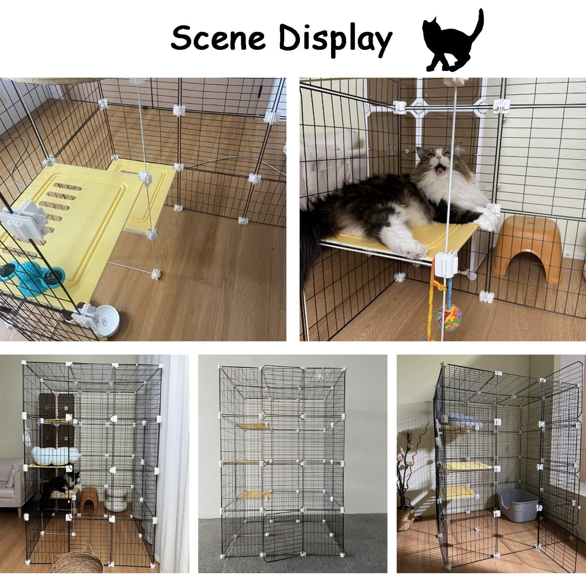 Metal Wire Cat Cage, 3x2x4 Cat Kennel N1877