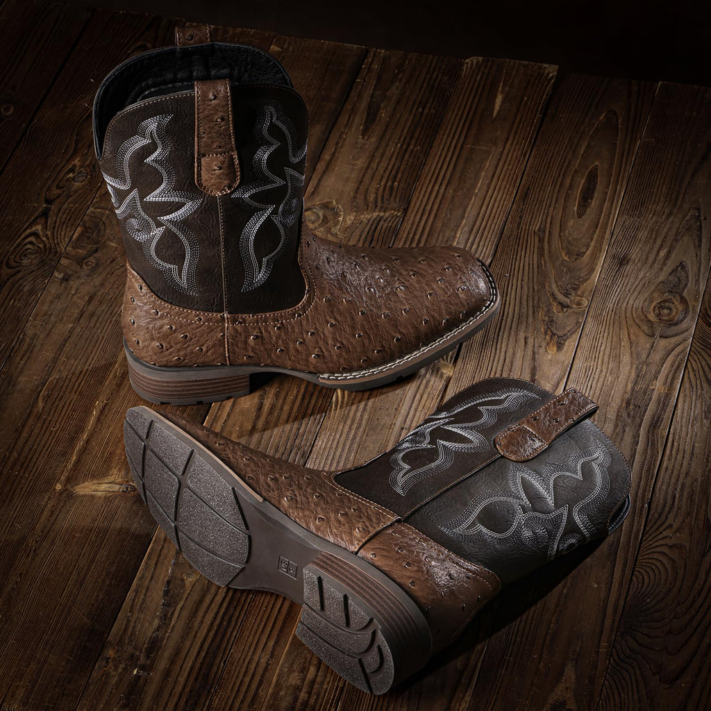 Cowboy Boots for Men with Square Toe U302