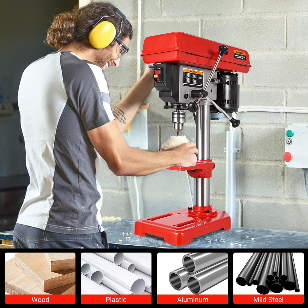 8" Benchtop Drill Press with 5 Adjustable Speeds S48162