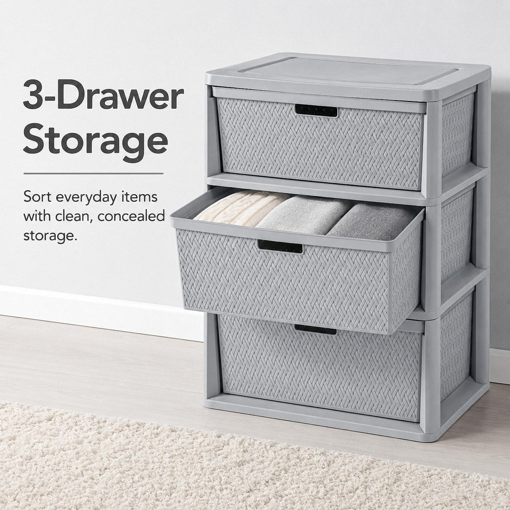 3 Drawer Plastic Storage Organizer V43445