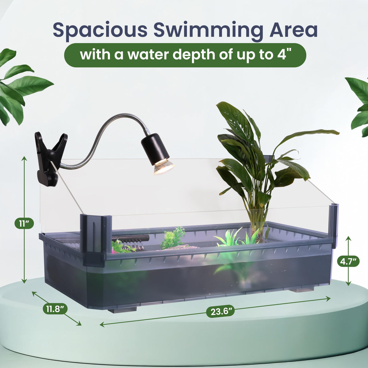 Black Turtle Tank Kit with Filter, UVB Lamp and Basking Platform S8735