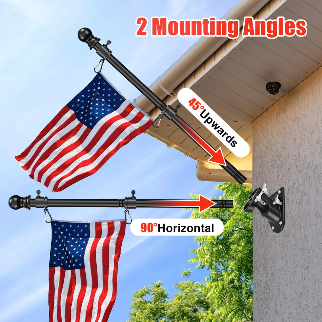 6FT Heavy Duty Tangle Free Flagpole Kit with 4x6FT Embroidered US Flag B98794