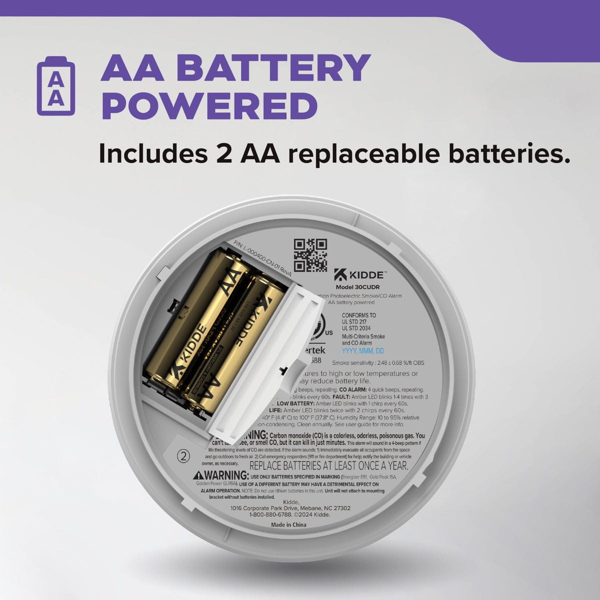 Smoke & Carbon Monoxide Detector, AA Battery-Powered, 3 Pack F76852