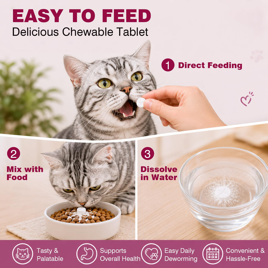 Broad-Spectrum Dewormer for Cats and Kittens, 12 Tablets P846