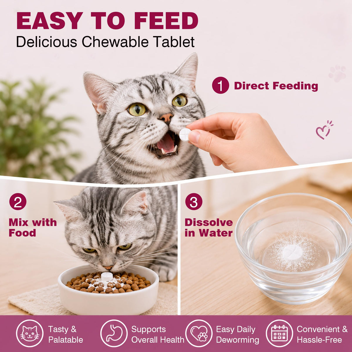 Broad-Spectrum Dewormer for Cats and Kittens, 12 Tablets P846