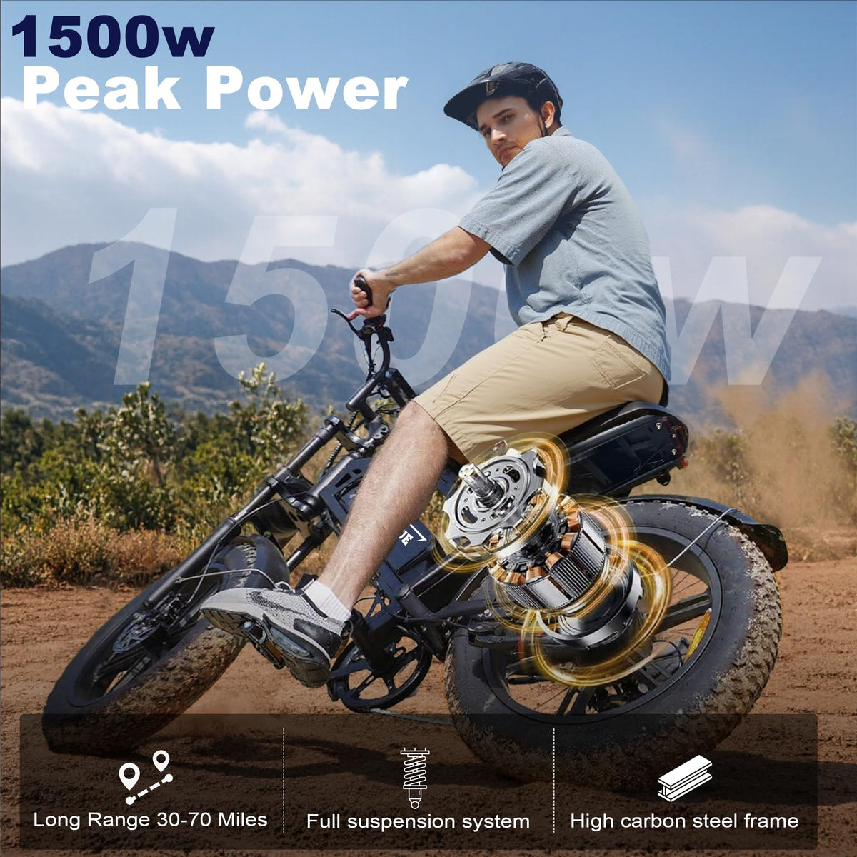 1500W Peak Motor Full Suspension Electric eBike E160