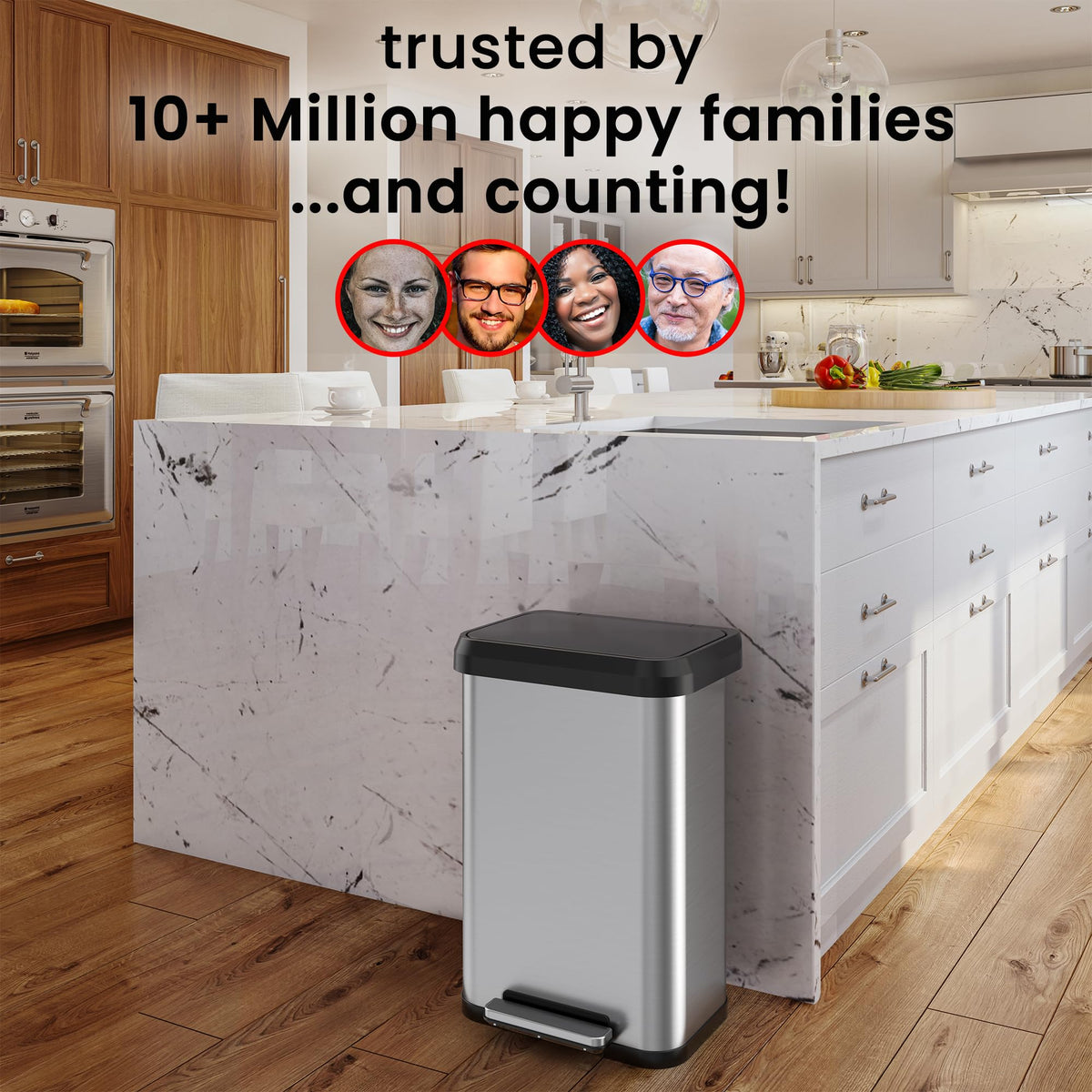 13.2 Gallon Stainless Steel Kitchen Trash Can W340931