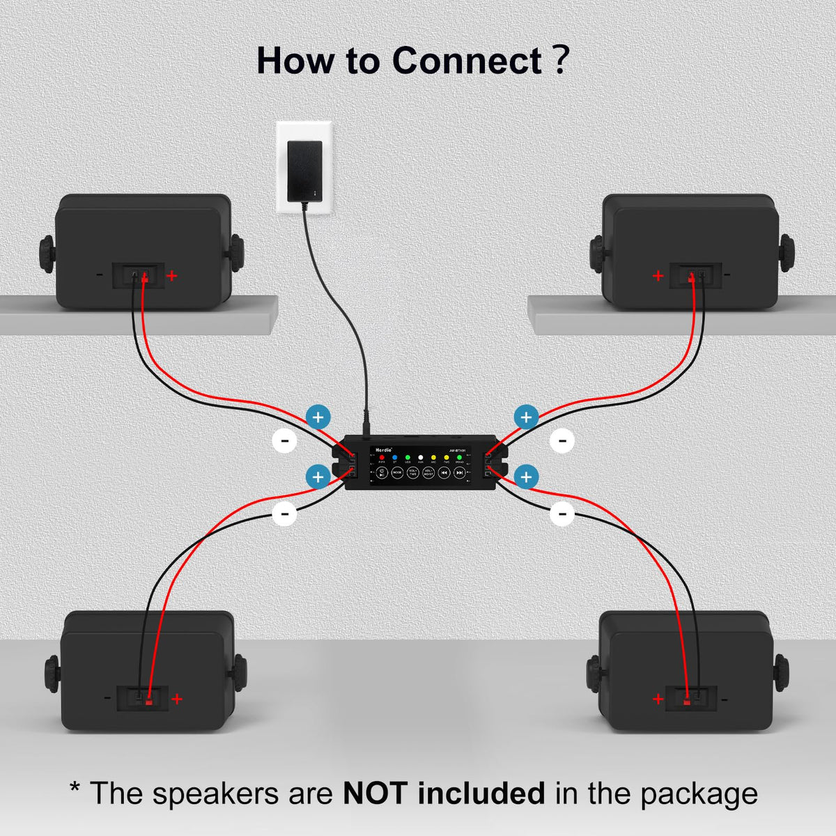 4-Channel Bluetooth Amplifier 200W with Power Supply M9649