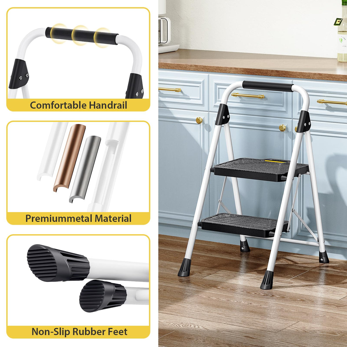 2 Step Folding Step Stool White N76227